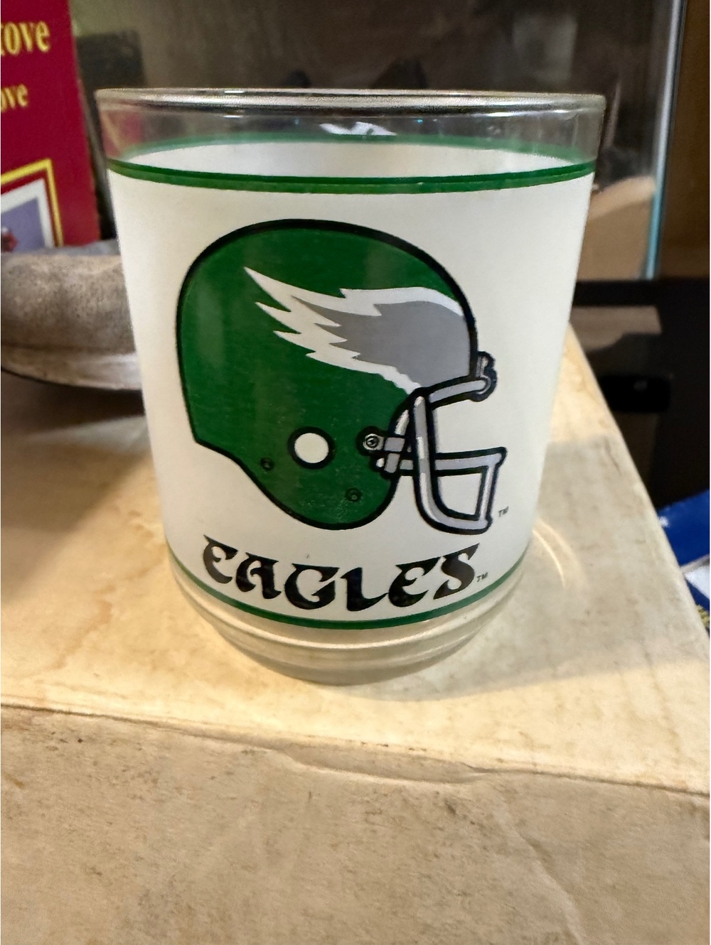 Vintage Philadelphia Eagles NFL Mobil Glass Tumbler